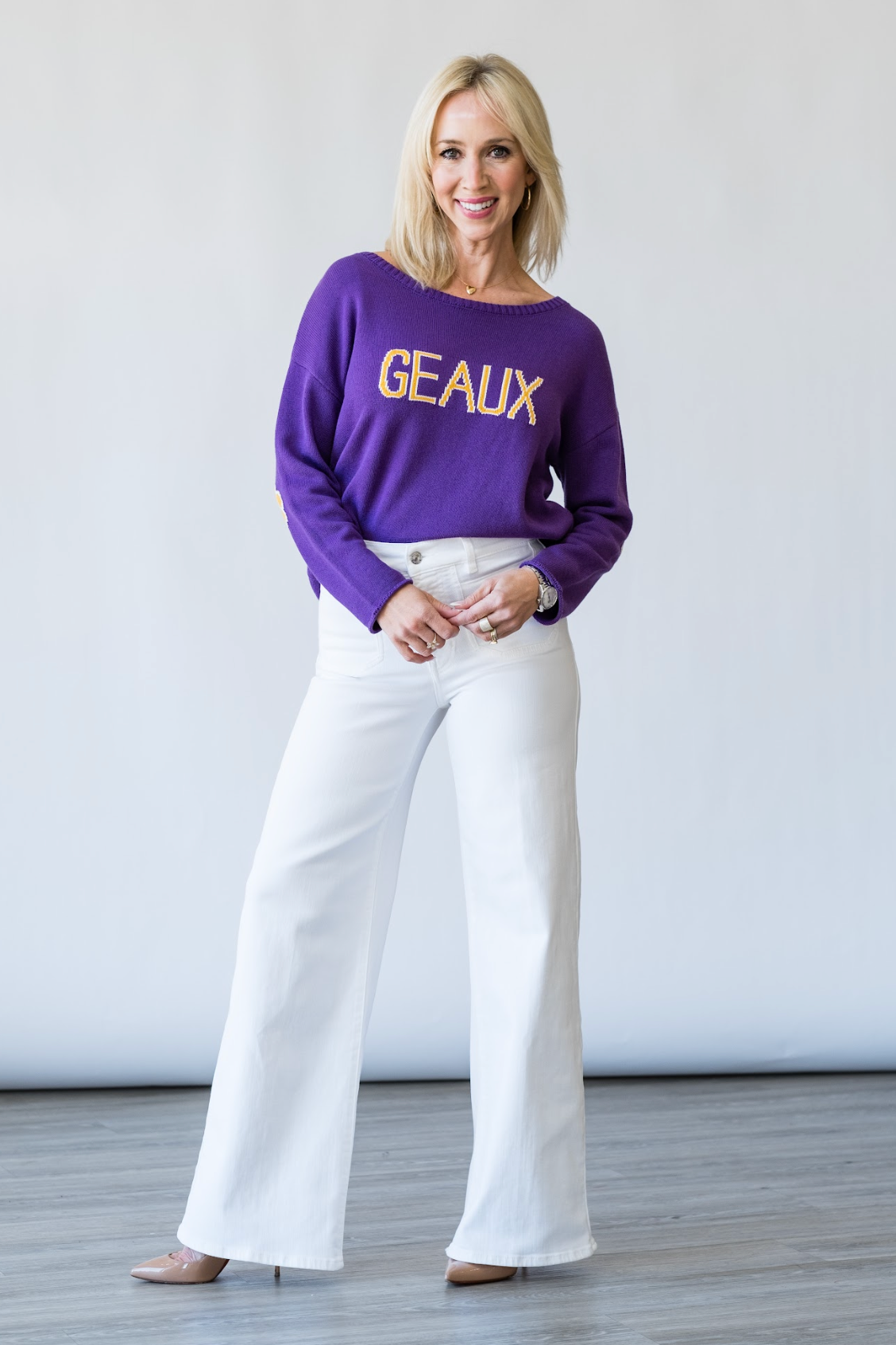 Boxy Purple Geaux Sweater - Lukka Boutique