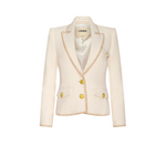 Wylla Shirt Structured Blazer in Ecru/Biscuit - Lukka Boutique