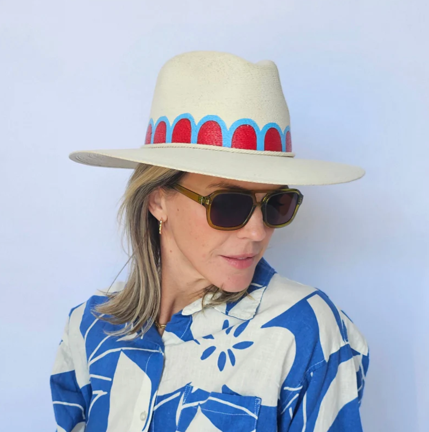 Painted Scalloped Hat - Lukka Boutique