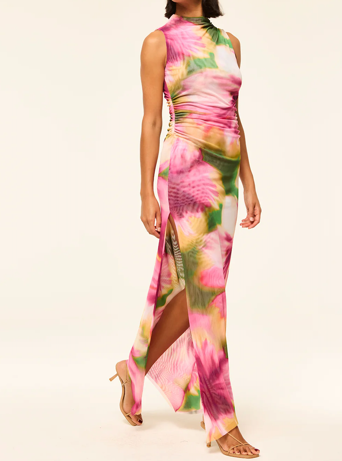 Athena Dress in Blurred Hibiscus - Lukka Boutique