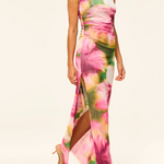 Athena Dress in Blurred Hibiscus - Lukka Boutique