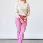 Junna Stretch Denim in Flamingo Pink - Lukka Boutique
