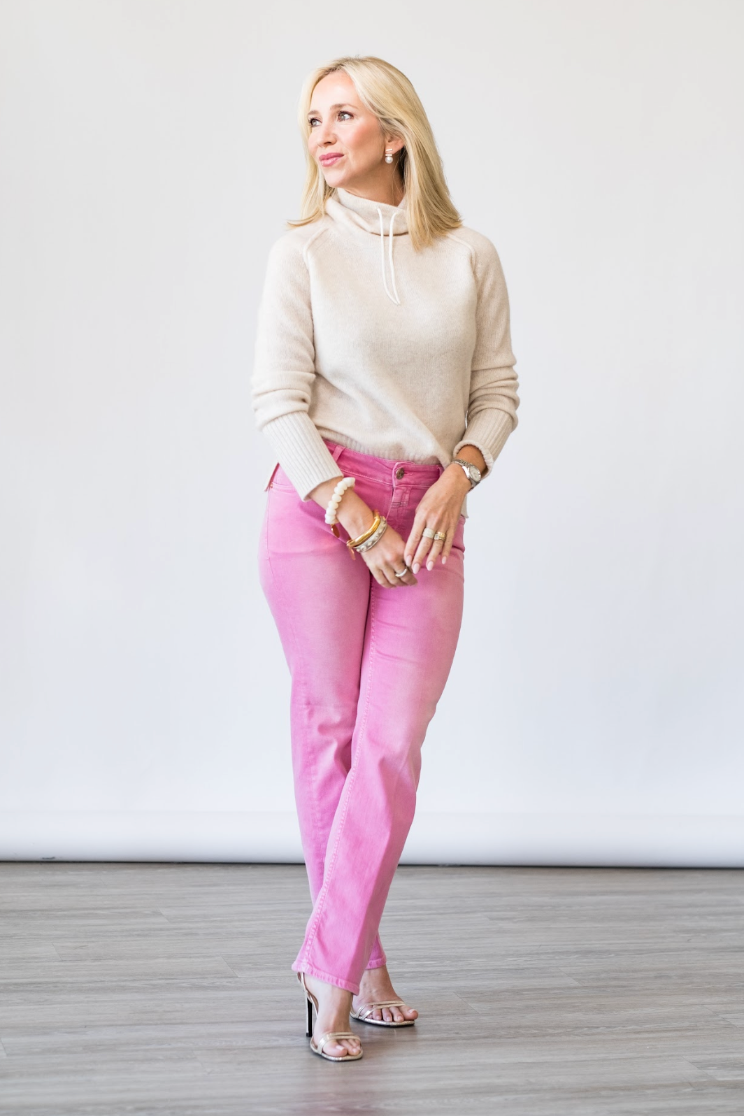 Junna Stretch Denim in Flamingo Pink - Lukka Boutique