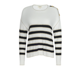 Bishop Striped Crew Sweater in Ivory/Black/Gold Stripe