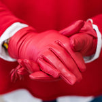 Jenske Leather Gloves in Red Berry - Lukka Boutique