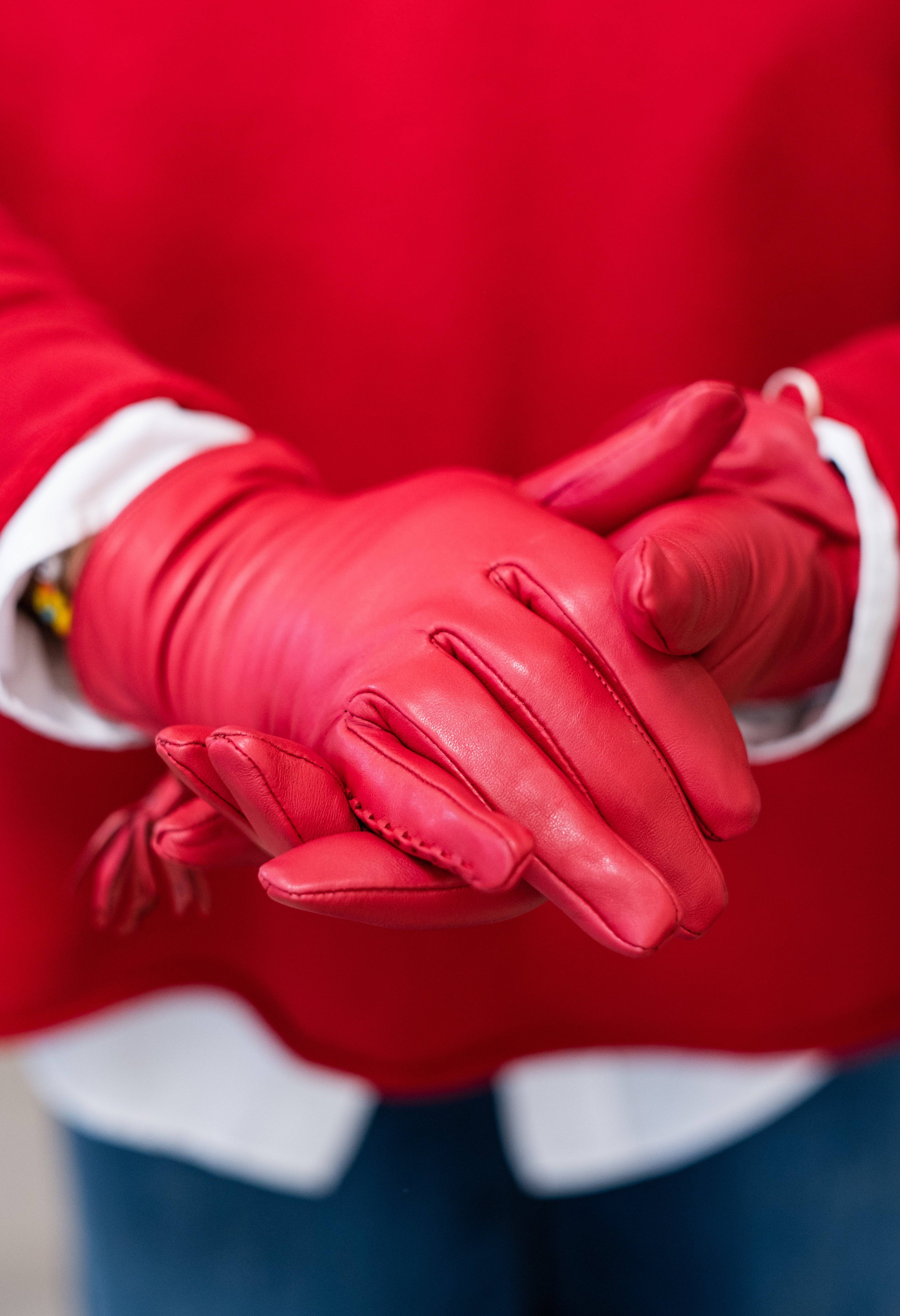 Jenske Leather Gloves in Red Berry - Lukka Boutique