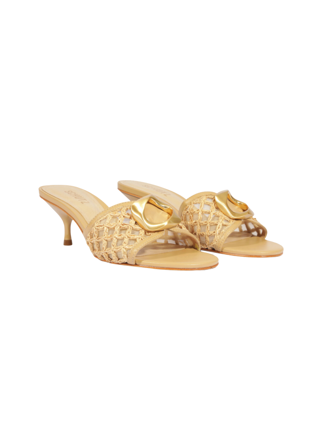 Olga Embroidery Kitten Heel in Caramelo