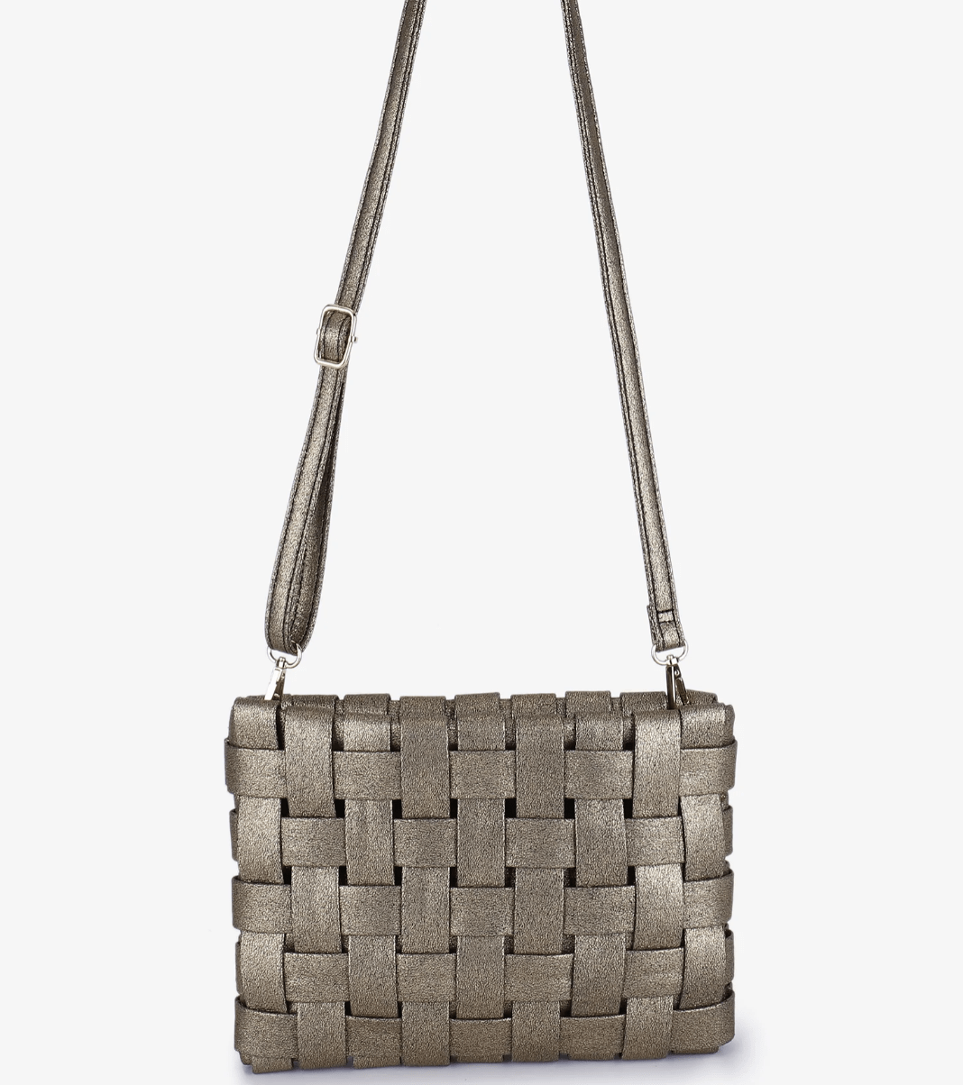 Large Lindy Woven Clutch in Gold - Lukka Boutique