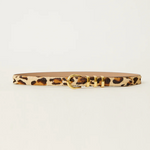 Kad Calf Hair Leather Belt in Leopard Gold - Lukka Boutique