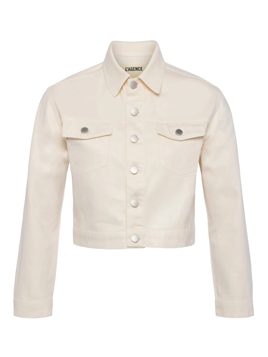 Koda Crop Jacket in French Vanilla Coated