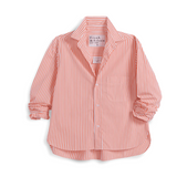 Silvio Untuckable Button-Up Shirt in Peach Stripe