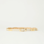 Roma Leather Belt in Bone Gold - Lukka Boutique