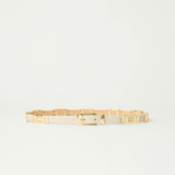 Roma Leather Belt in Bone Gold - Lukka Boutique