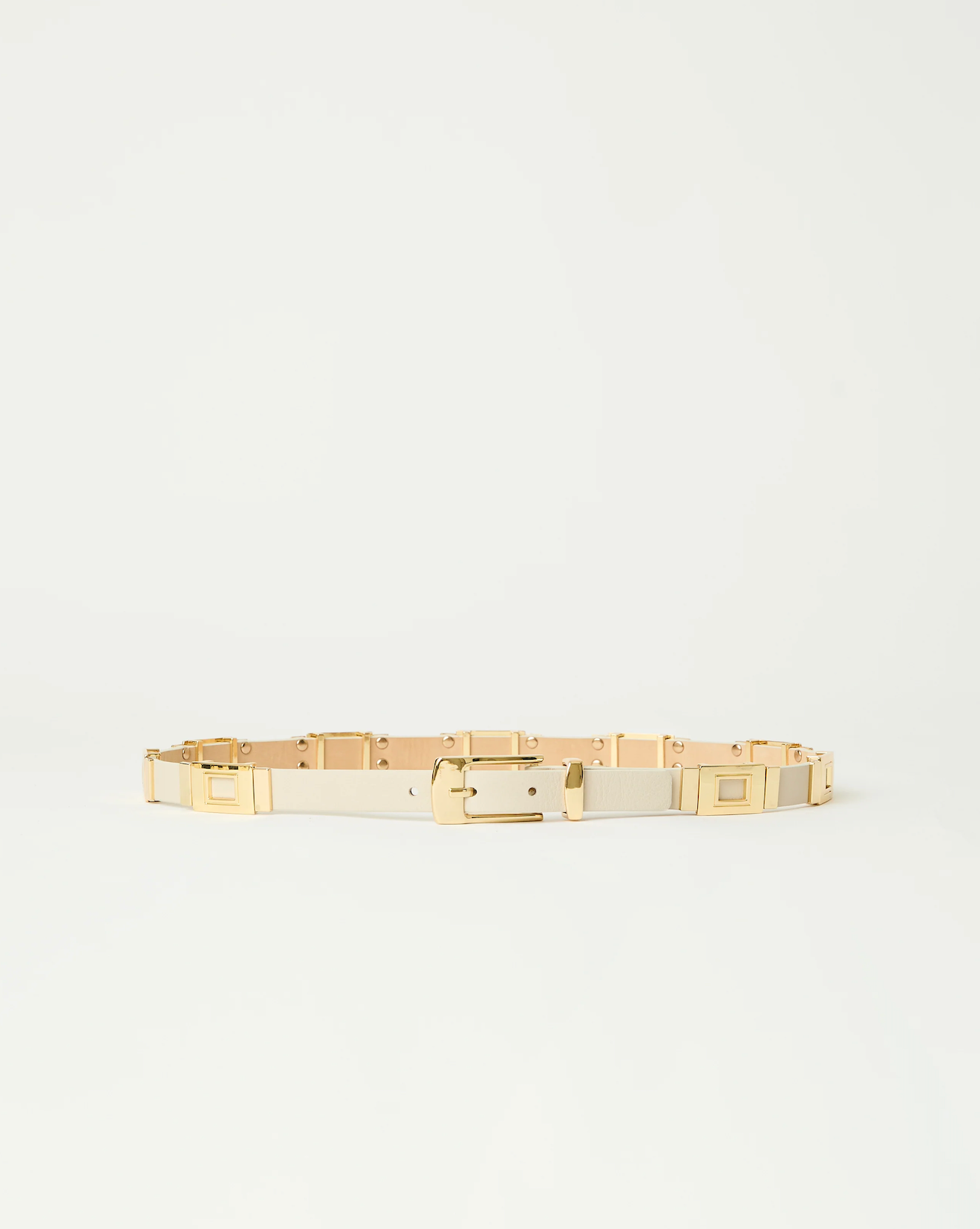 Roma Leather Belt in Bone Gold - Lukka Boutique
