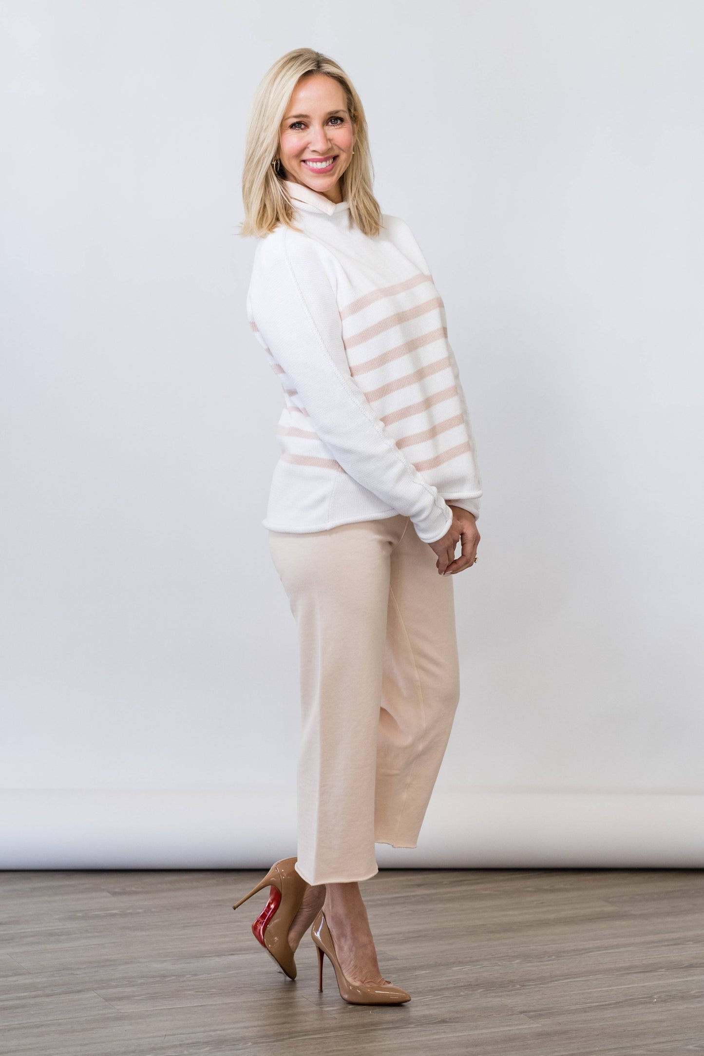 
                  
                    Monterey Sweater in Rose Stripe
                  
                