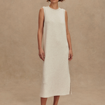 Beatrice Midi Dress in Ivory Marl - Lukka Boutique