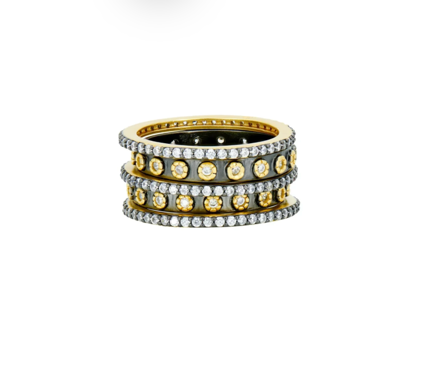 Two Tone 5-stack Ring - Lukka Boutique