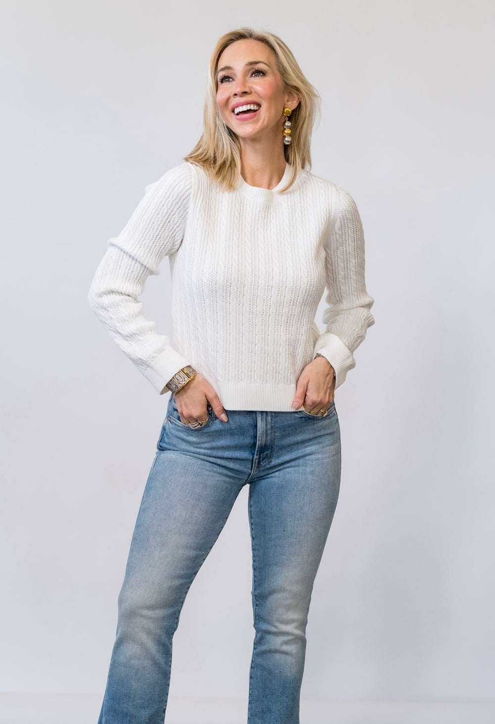 Janice Sweater in White