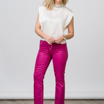 Tati High Rise Crop Micro Boot in Fuchsia - Lukka Boutique