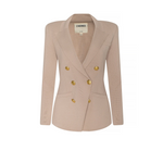 Amelia Knit Blazer in Light Cappuccino/Gold - Lukka Boutique