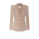 Amelia Knit Blazer in Light Cappuccino/Gold - Lukka Boutique