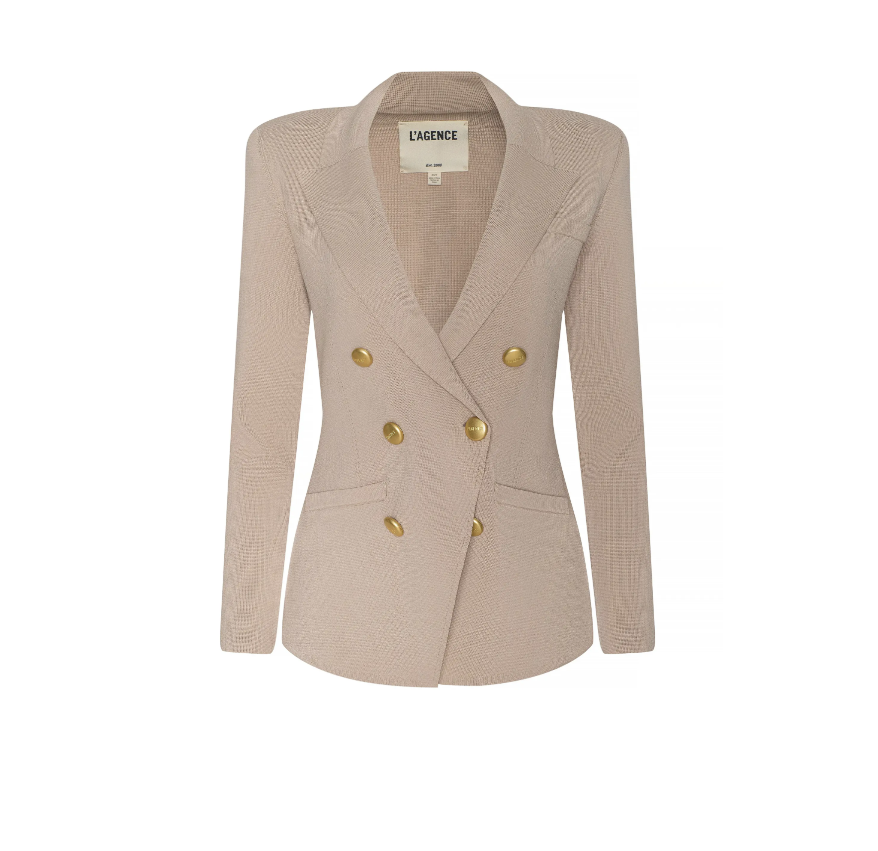 Amelia Knit Blazer in Light Cappuccino/Gold - Lukka Boutique