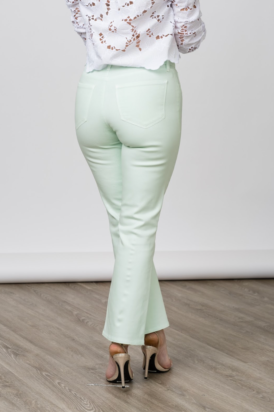 
                  
                    Tati High Rise Crop Micro Bootcut Jean in Pale Jade Coated
                  
                