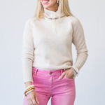 Marl Drawstring Hi Neck Sweater - Lukka Boutique