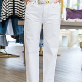 Ellen Bow Leg Jean in White - Lukka Boutique