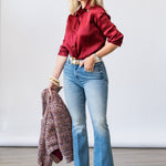 Dani Silk Blouse in Black Cherry - Lukka Boutique