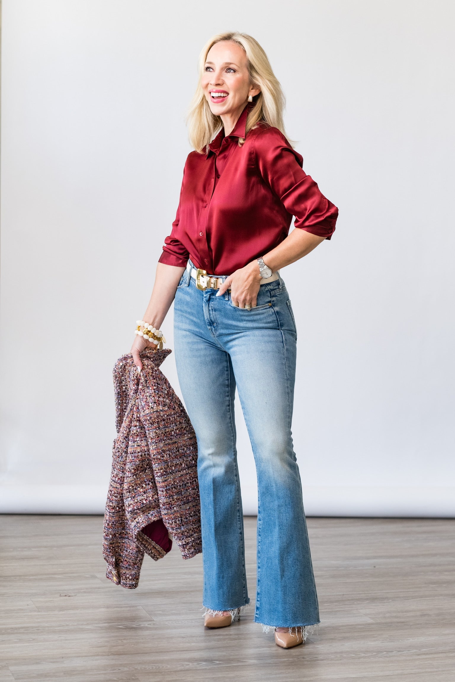 Dani Silk Blouse in Black Cherry - Lukka Boutique