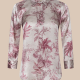 Dani 3/4 Sleeve Blouse in Tan Multi Textured Jungle Toile - Lukka Boutique