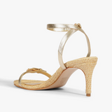 Aurora Mid Leather Heel in Platina - Lukka Boutique