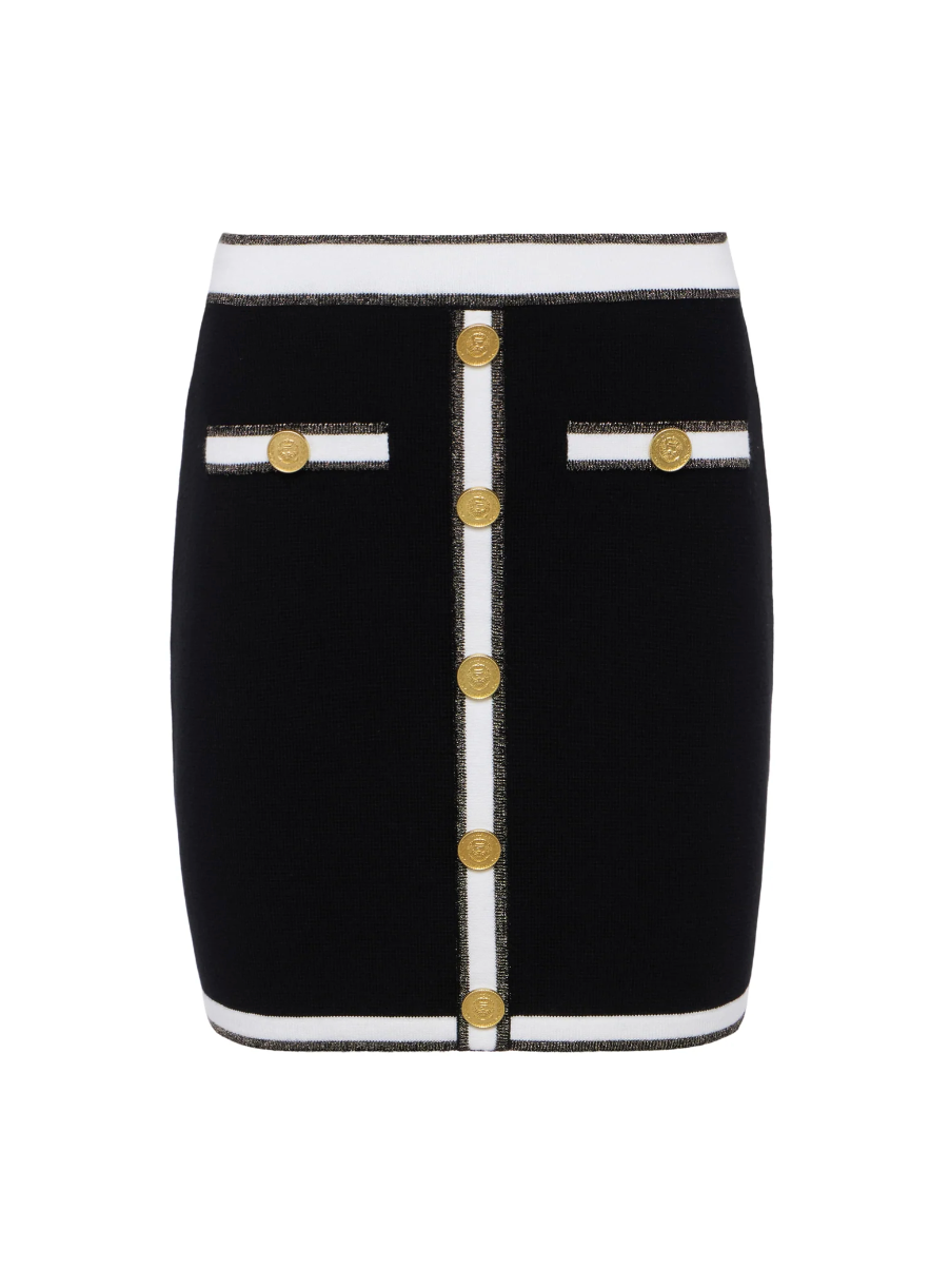 Emi Knit Mini Skirt in Black Lurex - Lukka Boutique