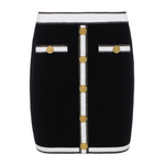 Emi Knit Mini Skirt in Black Lurex - Lukka Boutique