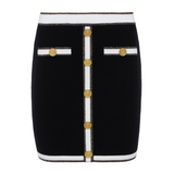 Emi Knit Mini Skirt in Black Lurex - Lukka Boutique