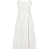 Cora Denim Dress in Eggshell