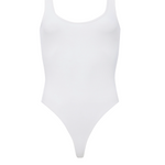 Nica Scoop Neck Tank Bodysuit in White - Lukka Boutique