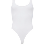 Nica Scoop Neck Tank Bodysuit in White - Lukka Boutique