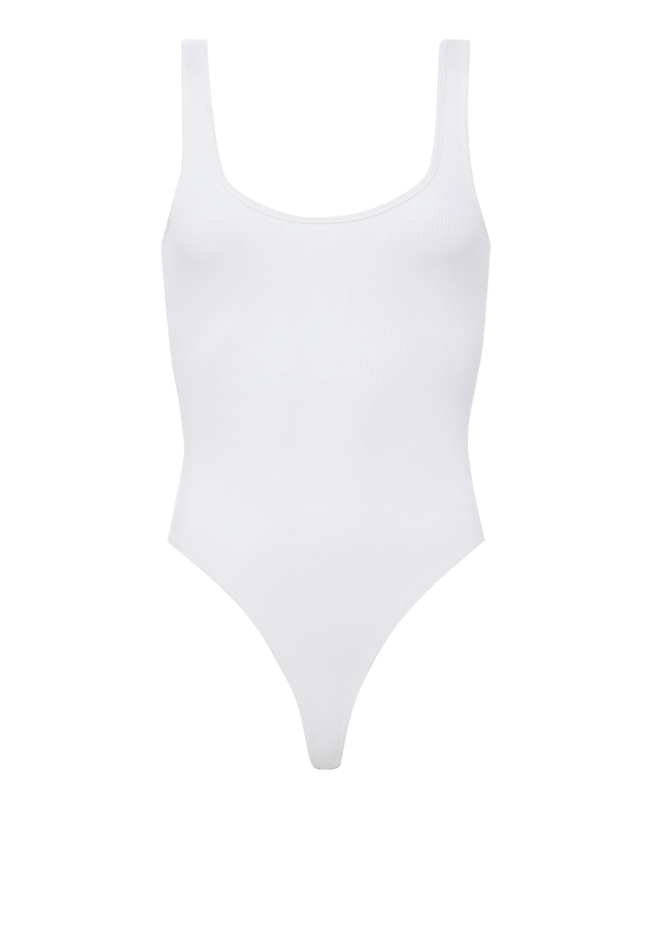 Nica Scoop Neck Tank Bodysuit in White - Lukka Boutique