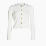 Toulouse Crop Crewneck Cardigan in Ivory - Lukka Boutique