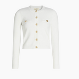 Toulouse Crop Crewneck Cardigan in Ivory - Lukka Boutique