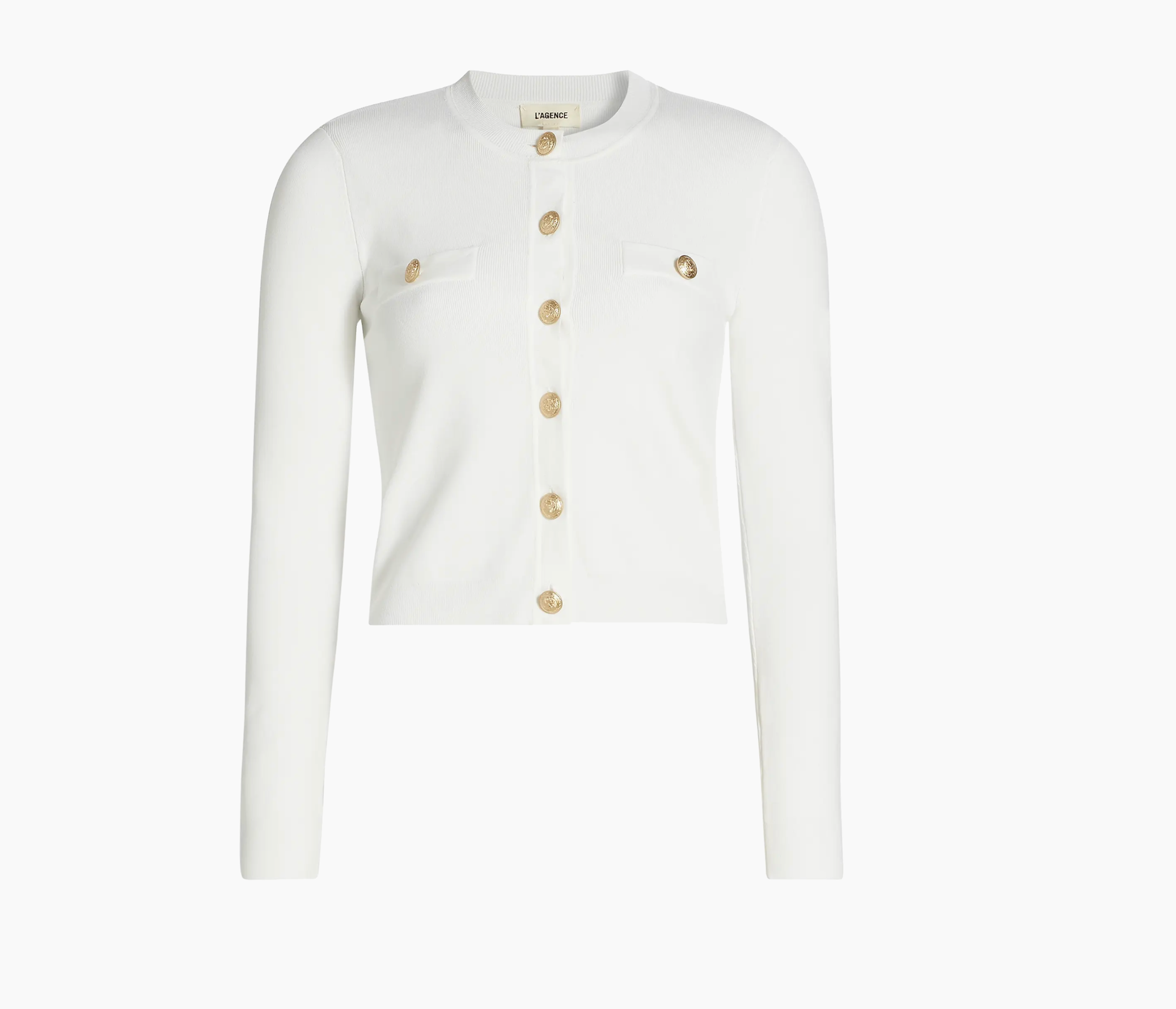 Toulouse Crop Crewneck Cardigan in Ivory - Lukka Boutique