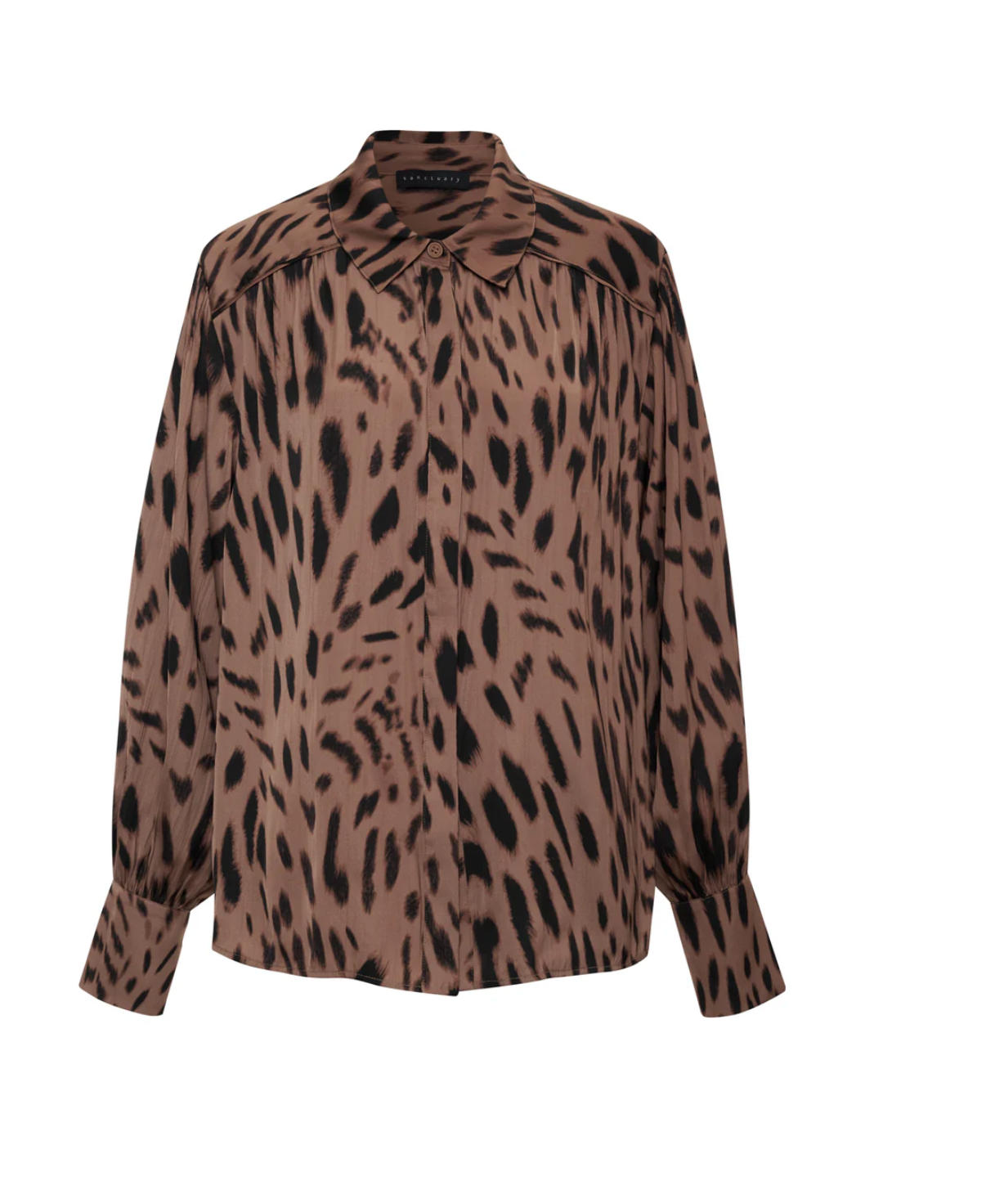 Rebel Button Front Top in Mocha Leopard - Lukka Boutique