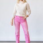 Junna Stretch Denim in Flamingo Pink - Lukka Boutique