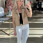 Brass Rings Belt in Tan - Lukka Boutique