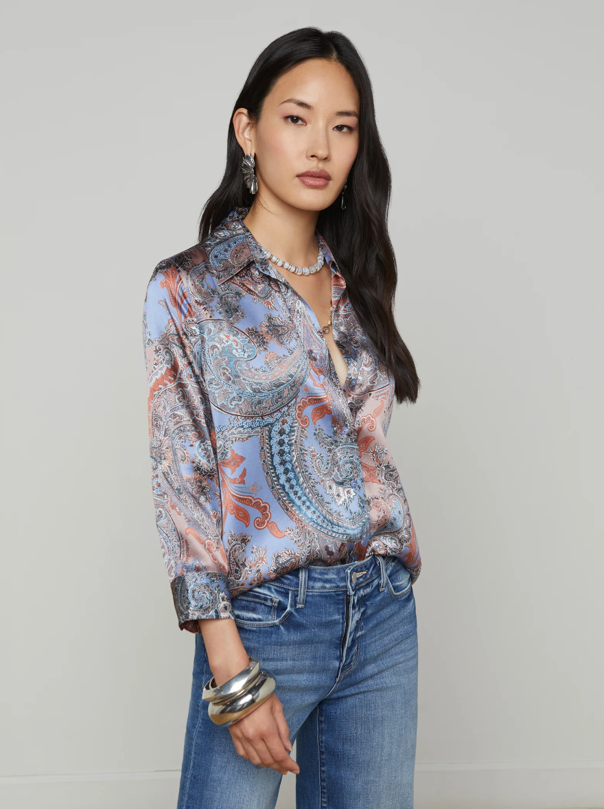 Dani Silk Blouse in French Paisley