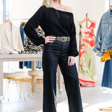 Livigno Off The Shoulder Top in Black