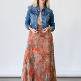 Torin Pleated Maxi Skirt in Paisley