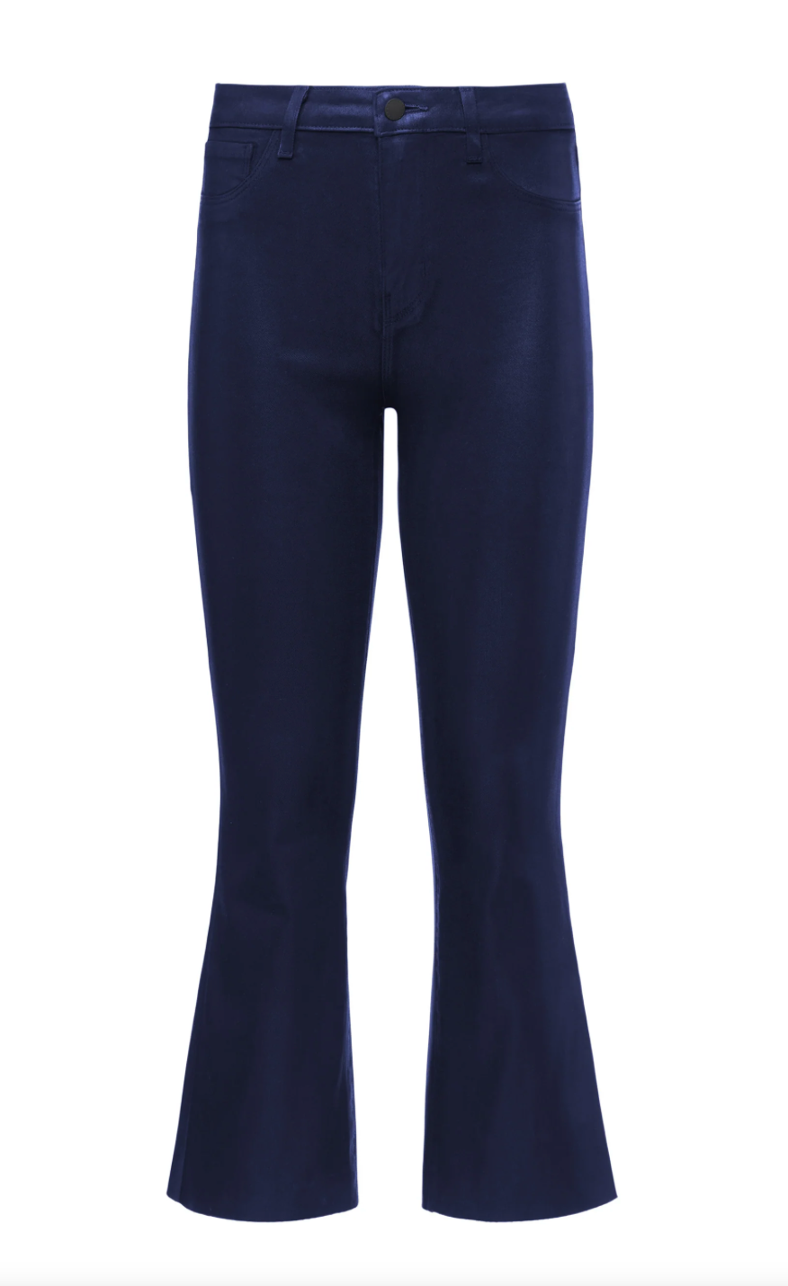 
                  
                    Kendra High Rise Crop Flare in Midnight Coated
                  
                